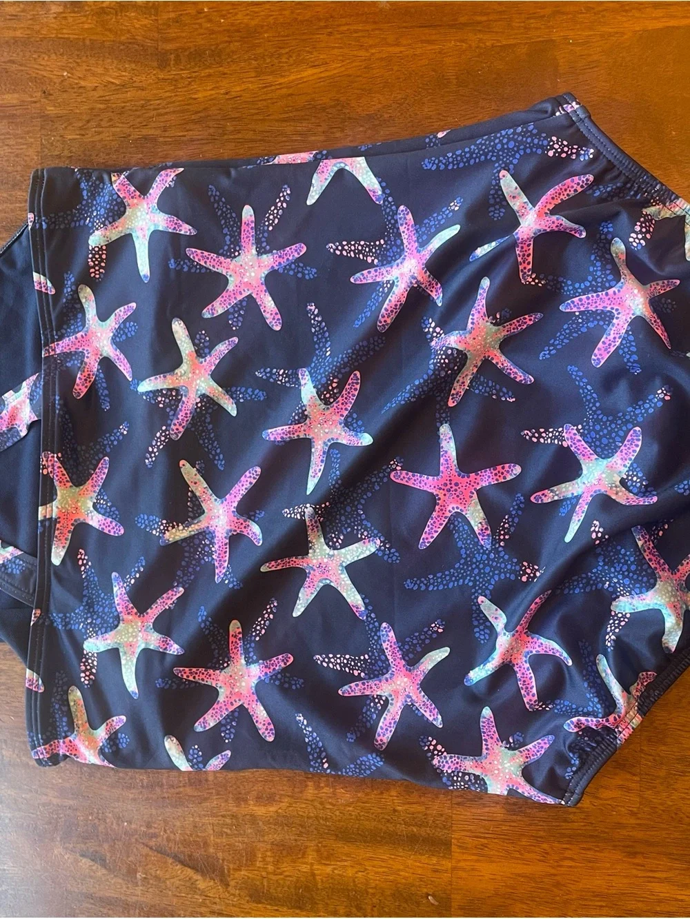 Lands End Girls Starfish One Piece Swimsuit Navy XL 14-16 NWT UPF 50